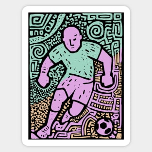 Abstract Soccer Player | The Beautiful Game Graphic Sticker
